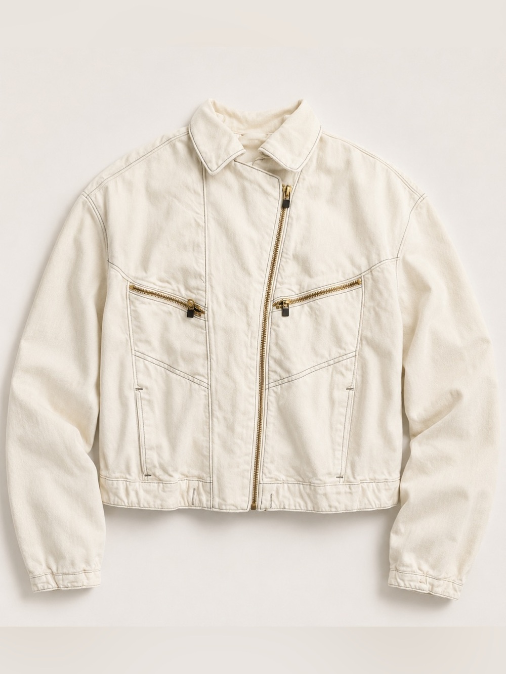 NWOT FREE PEOPLE WE THE FREE Urban Cropped Jacket | Ivory MSRP $128 Oversized